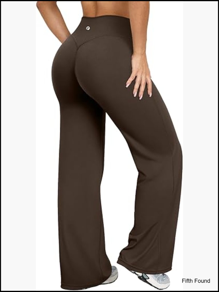 High Waist Yoga Pants Straight Leg Soft Casual Bottoms Stretch
